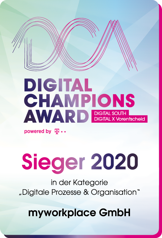 Digital Champions Award Zertifikat